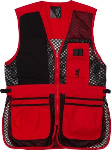 BROWNING MESH SHOOTING VEST R-HAND LG BLACK/RED TRIM