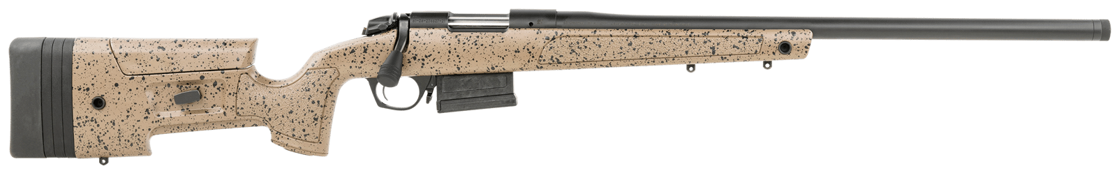 Bergara Rifles B14S352C B-14 HMR 6.5 Creedmoor 5+1 22" Graphite Black Cerakote Free-Floating Barrel, Black Speckled Brown Molded w/Mini-Chassis, Adjustable LOP & Cheek Piece Stock, Right Hand