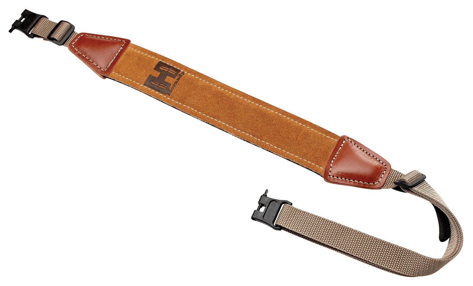 Hornady 99107 Universal Sling made of Brown Leather with Nylon Straps & Swivels for Rifles