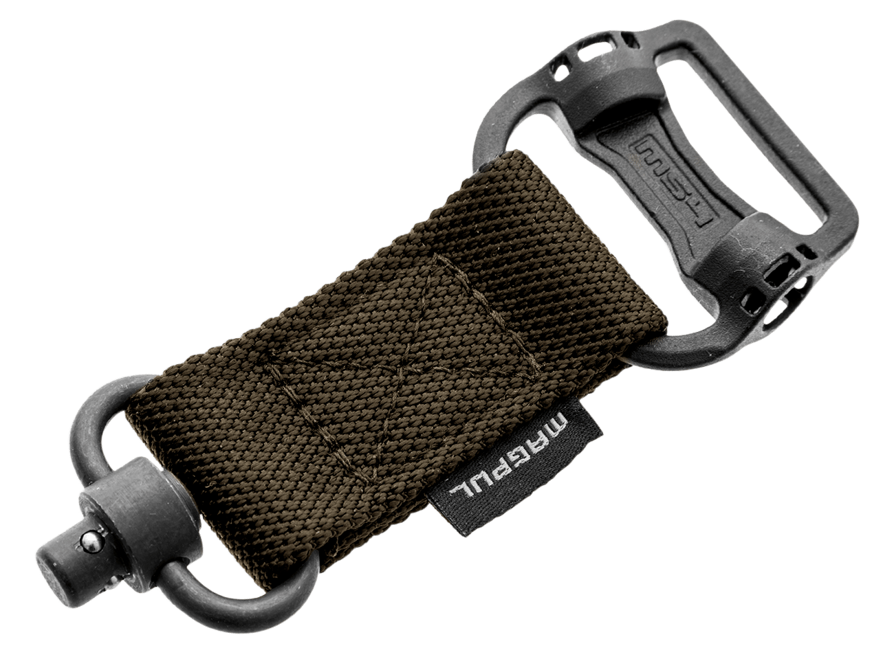 Magpul MAG519-RGR MS1/MS4 Sling Adapter made of Steel with Maganese Phosphate Ranger Green Finish, Polymer Hardware, Nylon 1.25" Webbing & Two to One-Point Design for AR-15, M4, M16, AK-Platform & AKM