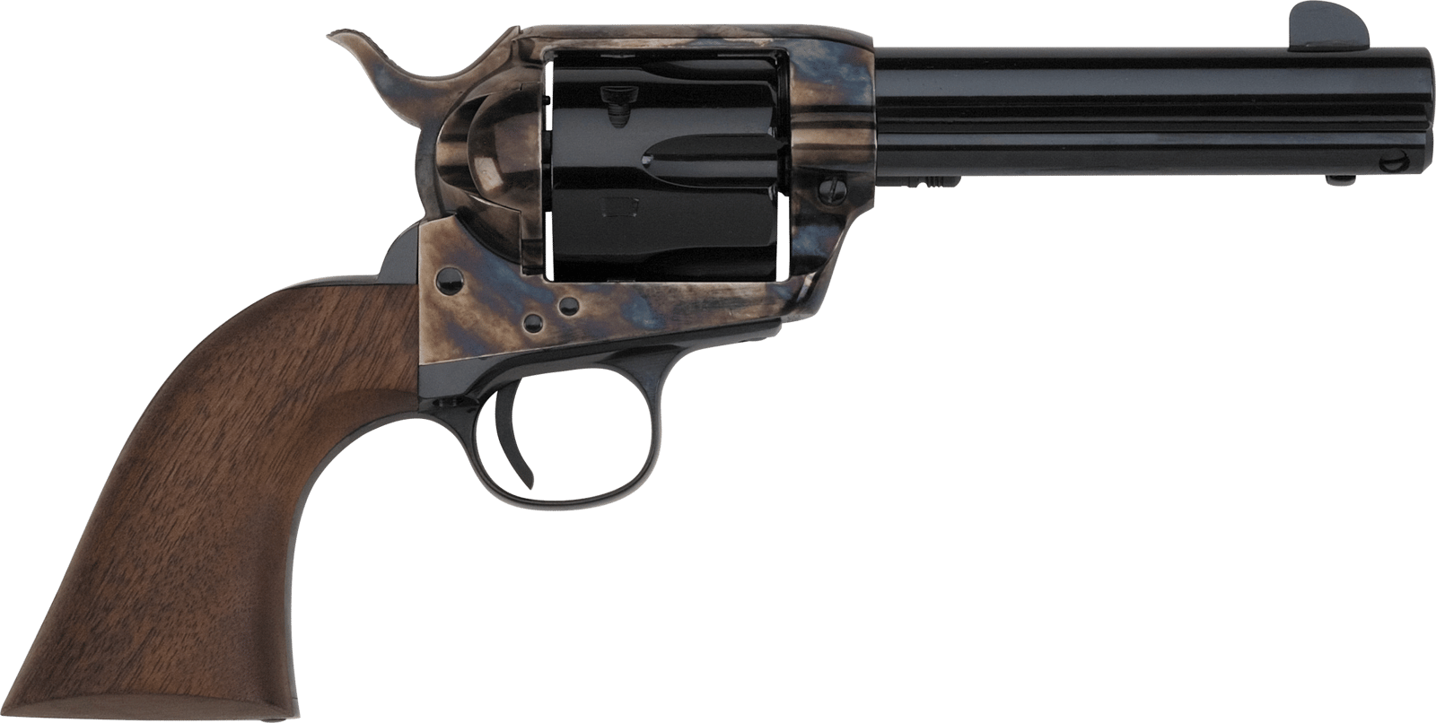 Pietta HF45CHS434NM 1873 Great Western II Californian 45 Colt (Long Colt) 6rd 4.75" Blued Steel Barrel & Cylinder, Color Case Hardened Steel Frame, Walnut Grip, Exposed Hammer