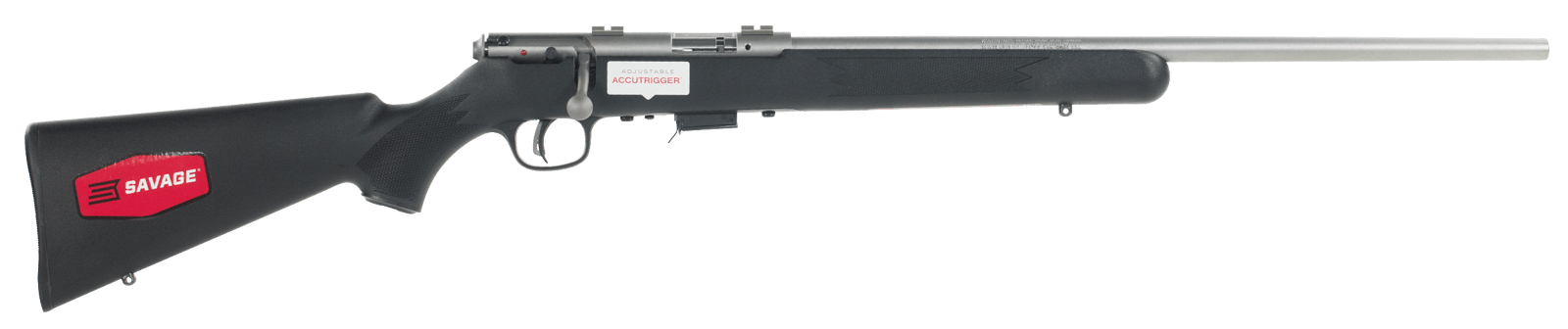 Savage Arms 96712 93R17 FSS Full Size 17 HMR 5+1 21" Matte Button Rifled Barrel, Matte Drilled & Tapped Stainless Steel Receiver, Matte Black Fixed Synthetic Stock, Right Hand