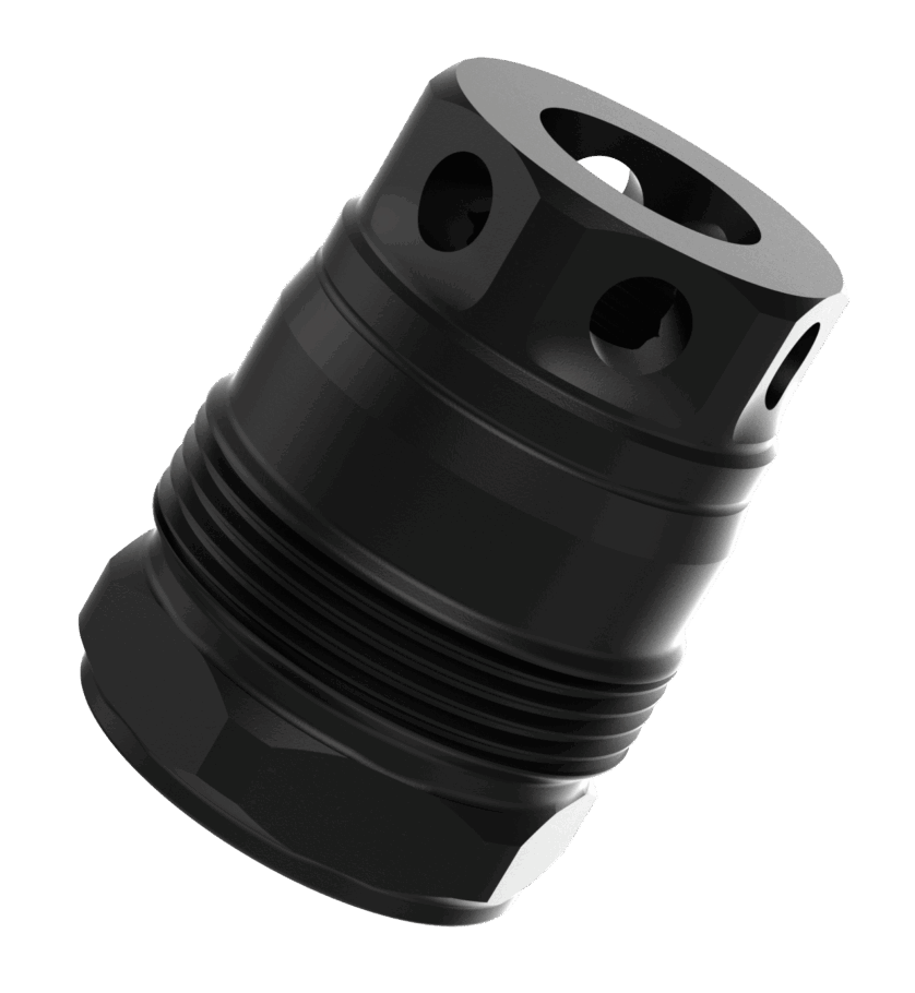 Liberty Precision Machine LPM-2013 Baby Bell Muzzle Brake Black Stainless Steel 5/8"x24 Threads 1.10"
