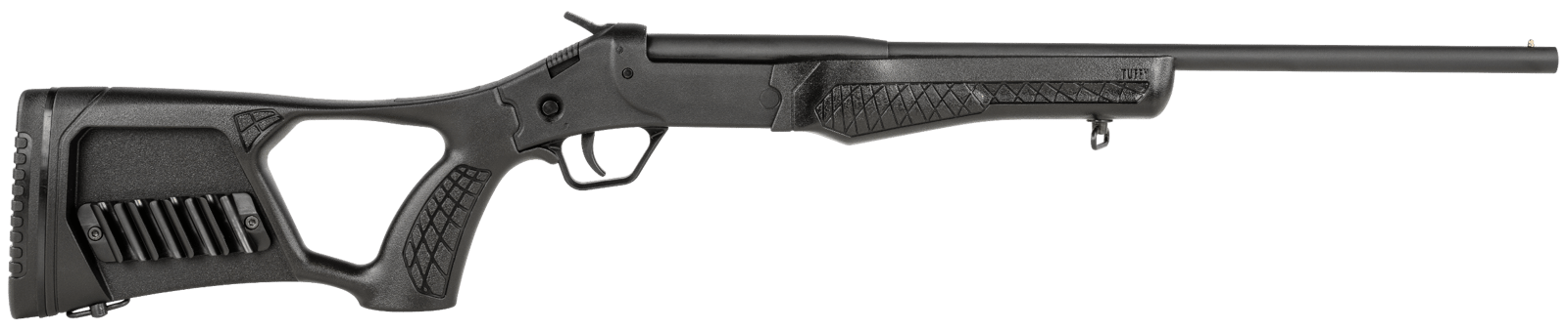 Rossi SSP1BK Tuffy Single Shot Youth 410 Gauge Break Open 3" 1rd 18.50" Matte Black Barrel, Matte Black Steel Receiver, Black Synthetic Thumbhole Stock w/Shell Holder, Right Hand