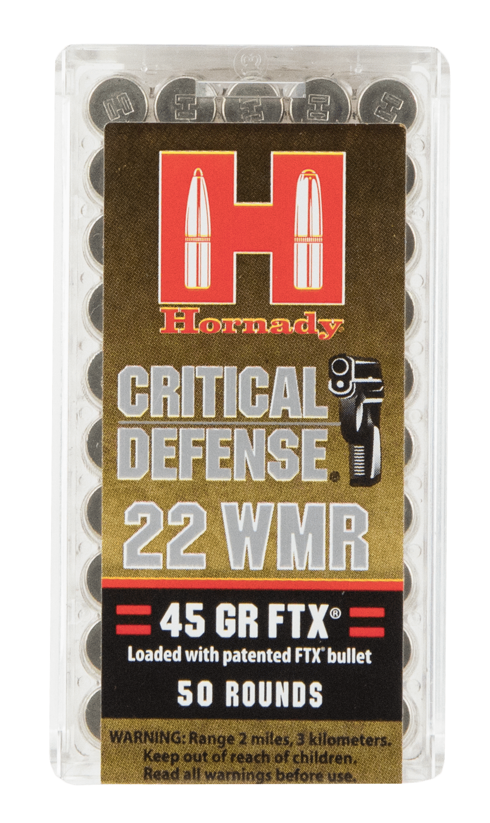 Hornady 83200 Critical Defense  22 WMR 45 gr Flex Tip eXpanding 50 Per Box/ 40 Case