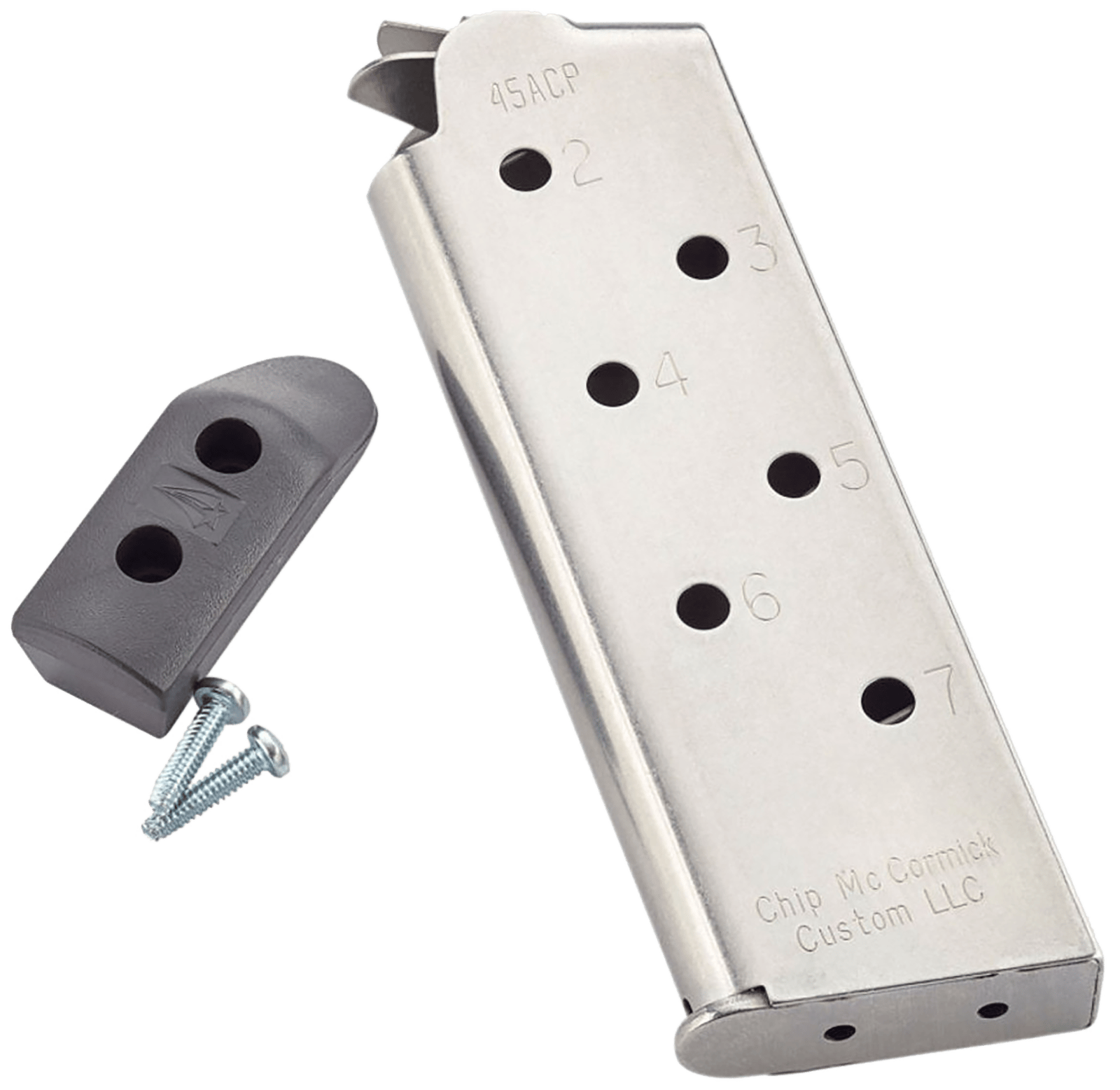CMC Products 14121 Match Grade  7rd 45 ACP Fits 1911 Officer Stainless/Black