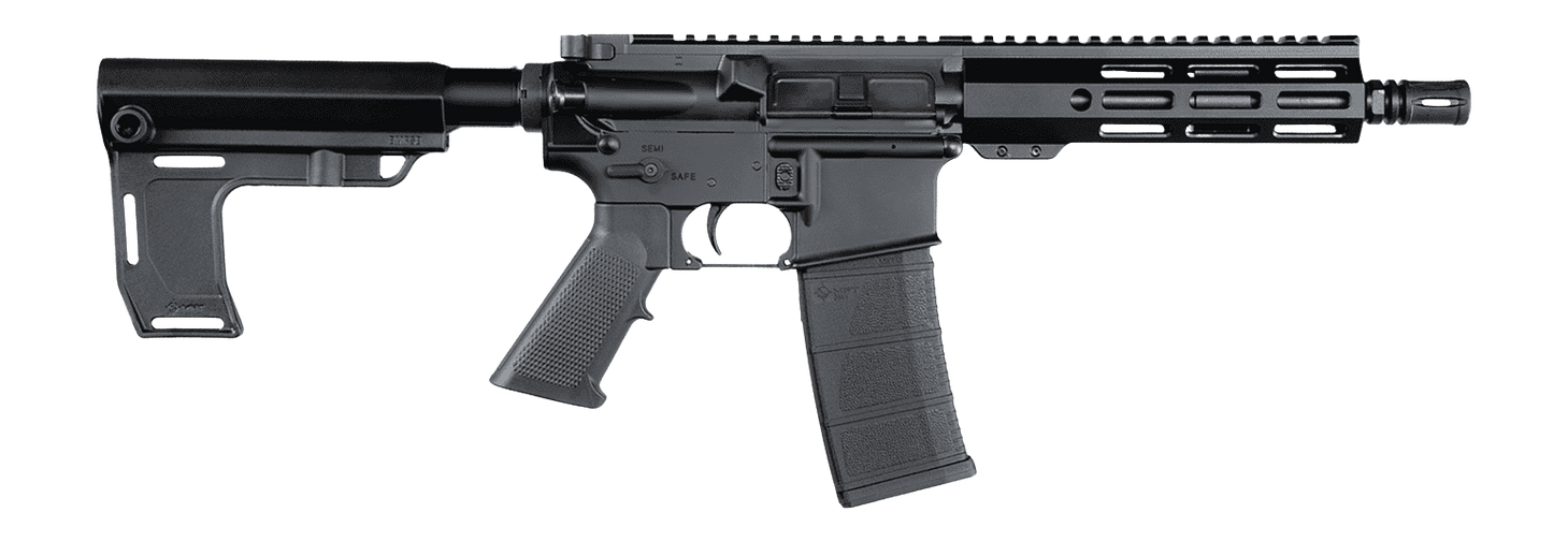 Andro Corp Industries 5568CBMPS ACI-15 CQB 5.56 NATO 30+1 8" Black Nitride Threaded Barrel, Black Anodized Aluminum Receiver w/Picatinny Rail, M-LOK Handguard, Black Polymer SBA3 Pistol Brace, A2 Grip
