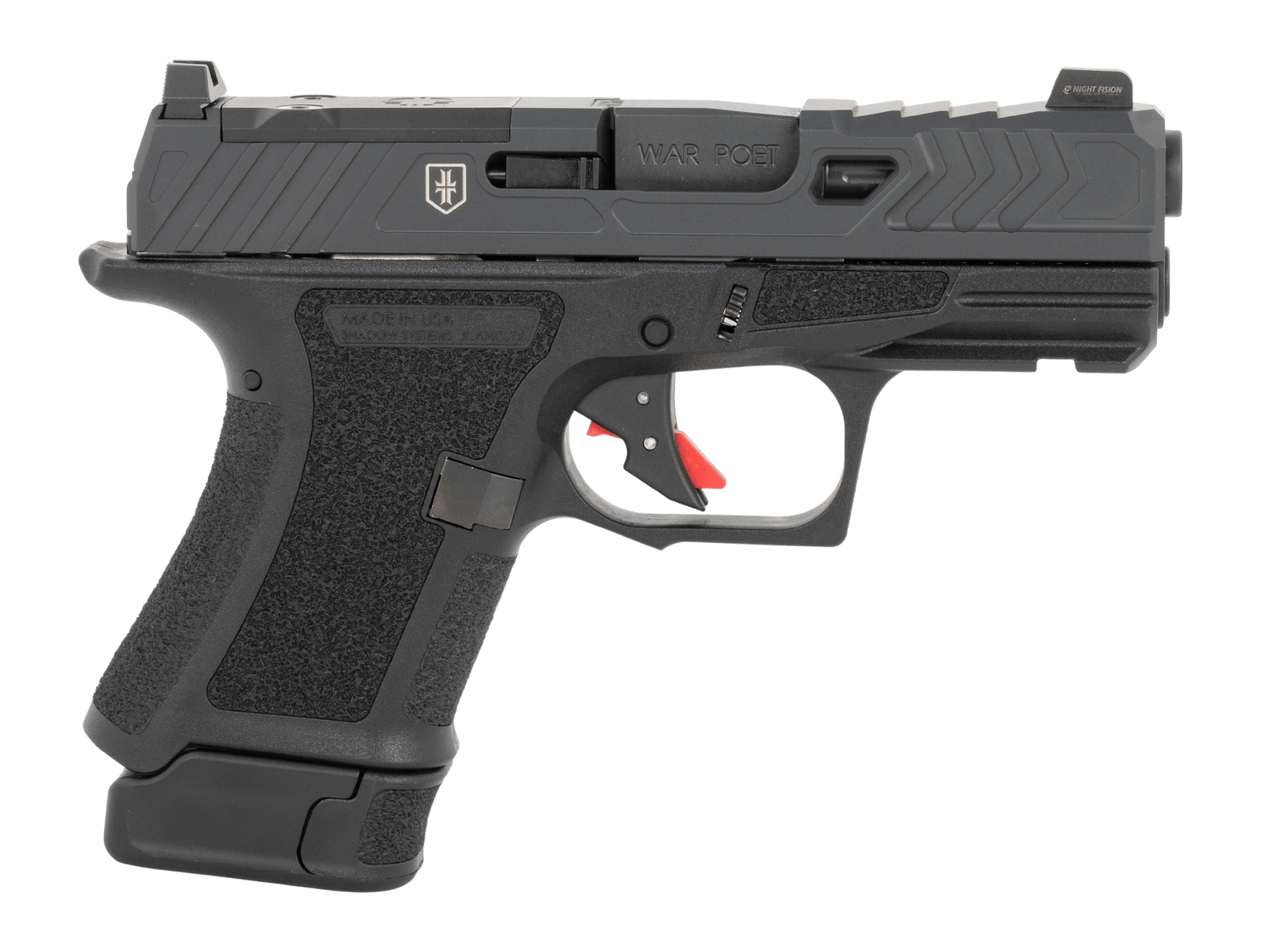 Shadow Systems SS-4084-B CR920 War Poet 9mm Luger 13+1, 3.40" Black Nitride Match Grade/Spiral Fluted Barrel & Optic Cut/Serrated/Window Cut Stainless Steel Slide, Black Polymer Frame w/Beavertail & P
