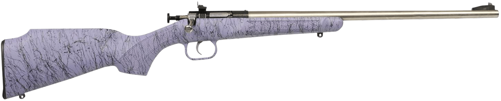 Crickett KSA2445 Gen2  Youth 22 LR 1rd 16.13" Stainless Single Shot Barrel, Stainless Steel Receiver, Purple w/Black Webbing Fixed Synthetic Stock