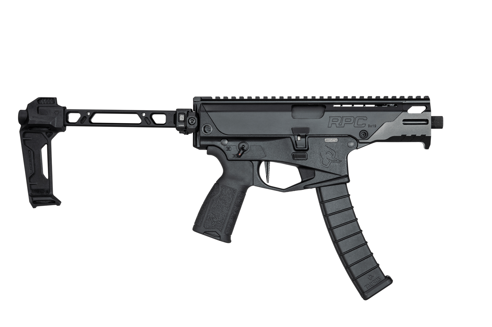 Taurus 1-RPC941-SIB RPC  9mm Luger 32+1 4.50" Matte Black Threaded Barrel, Steel Receiver w/Picatinny Rail, M-LOK Handguard, Black S.I. Brace, Black Rubber Grip, Ambidextrous