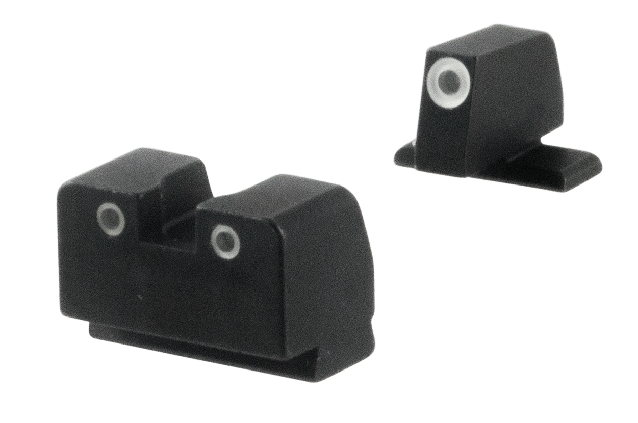 AmeriGlo SG181 Optic Compatible Sight for Sig Sauer  Tall Suppressor Green Tritium White Outline Front Sight-Green Tritium White Outline Rear Sight