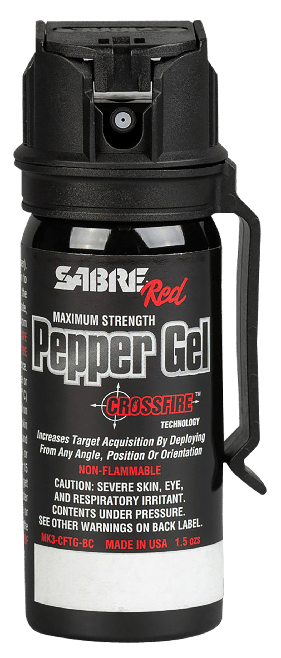 Sabre MK3CFTGBC Crossfire Pepper Gel 18 Bursts Range 18 ft Black