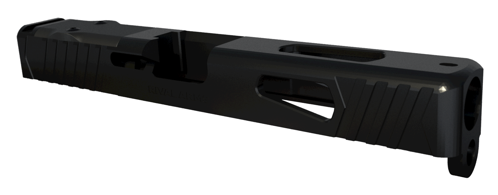 Rival Arms RA10G105A Precision Slide A1 QPQ Black 17-4 Stainless Steel with Front/Rear Serrations & Doctor Optic Cut for Glock 17 Gen3