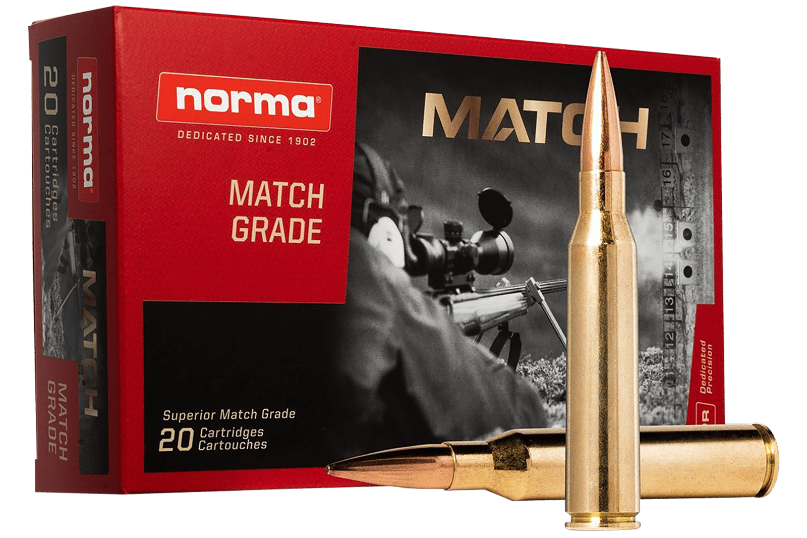 Norma Ammunition 10185442 Dedicated Precision Golden Target Match 338LapuaMag 250gr Hollow Point Boat Tail 20 Per Box/10 Case