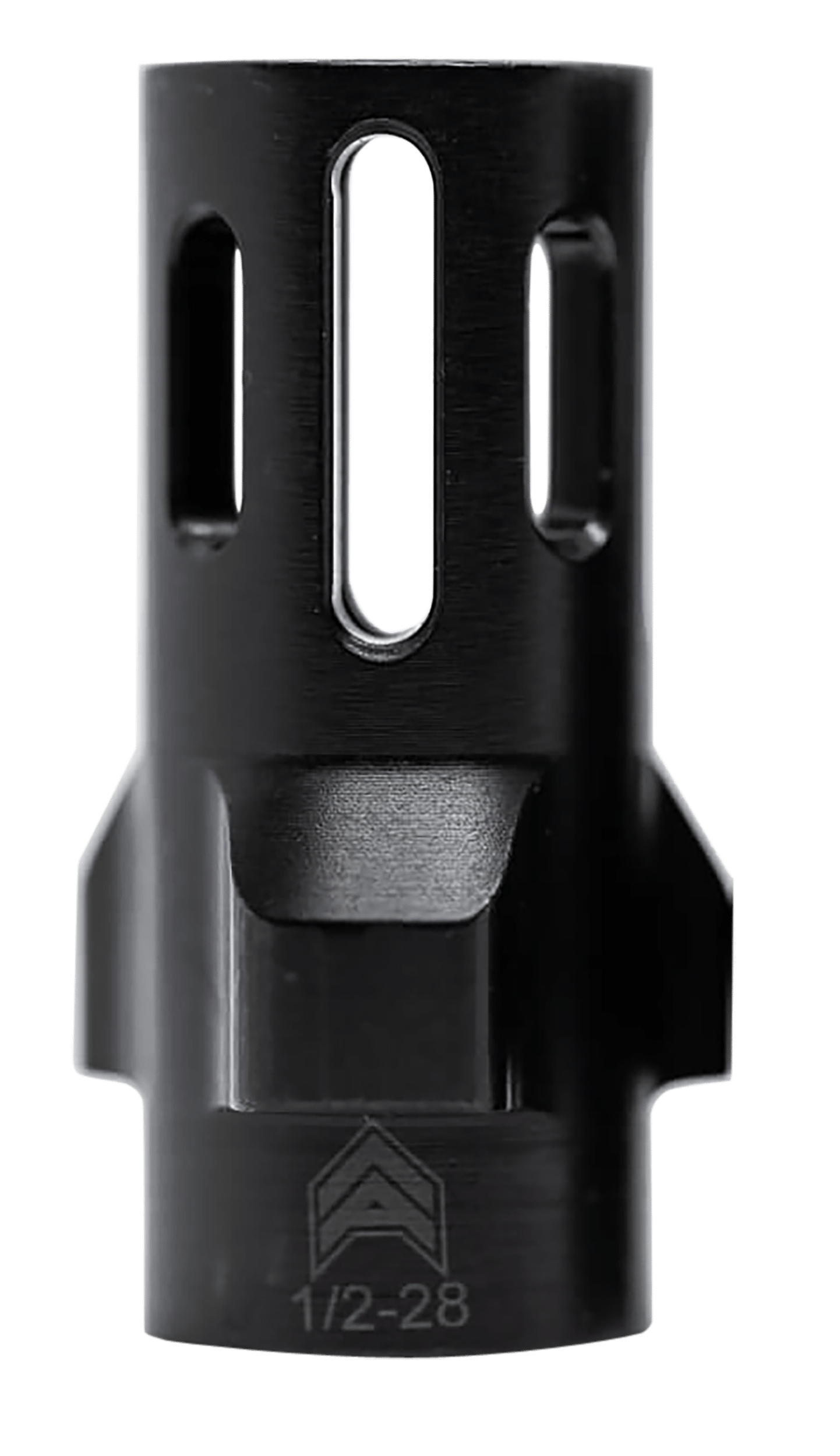 Angstadt Arms AA093LHB28 Flash Hider  Black Hardcoat Anodized Steel with 1/2"-28 tpi Threads 1.42" OAL for 9mm Luger