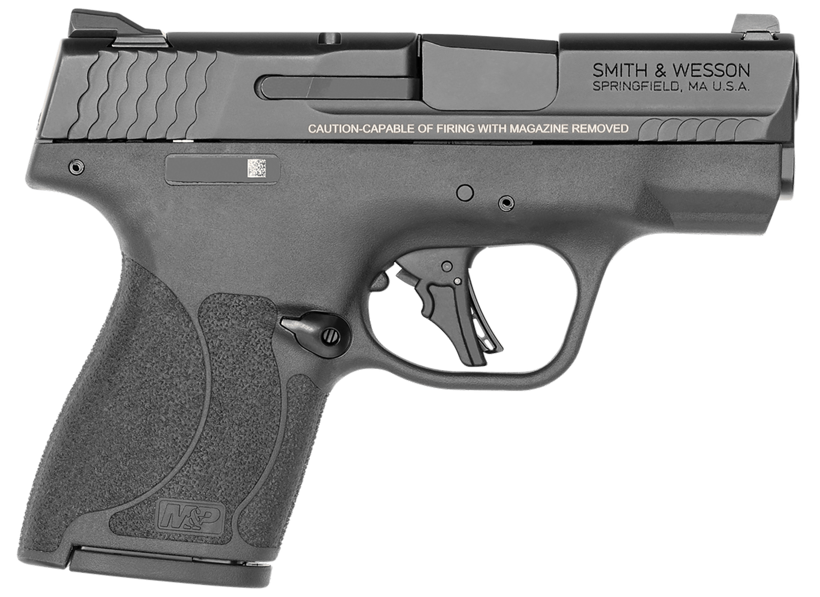 Smith & Wesson 14203 M&P Shield Plus  Micro-Compact Frame 9mm Luger 10+1 3.10" Black Armornite Steel Barrel & Serrated Slide, Black Polymer Frame, Black Polymer Grip, Thumb Safety