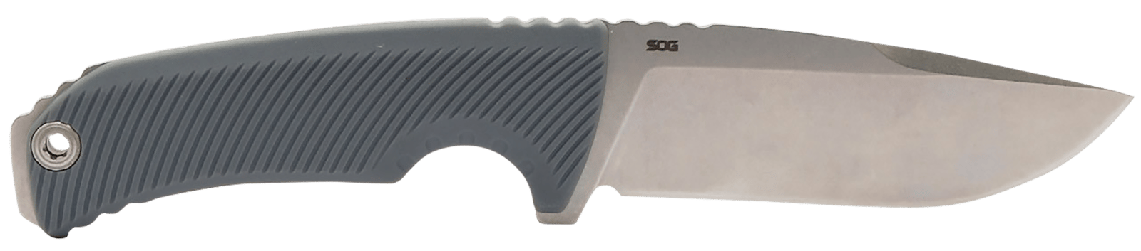S.O.G SOG17060243 Tellus FX 4.20" Fixed Clip Point Plain Stonewashed Cryo 440C SS Blade, Wolf Gray Textured GRN Handle, Blister Pack