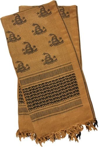 RED ROCK SHEMAGH HEAD WRAP DON'T TREAD ON ME COYOTE/BLACK