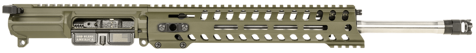 Patriot Ordnance Factory  Rogue Complete Upper 308 Win 16.50" Stainless Barrel, OD Green Anodized, Micro-B Muzzle Brake, 11" M-LOK Handguard