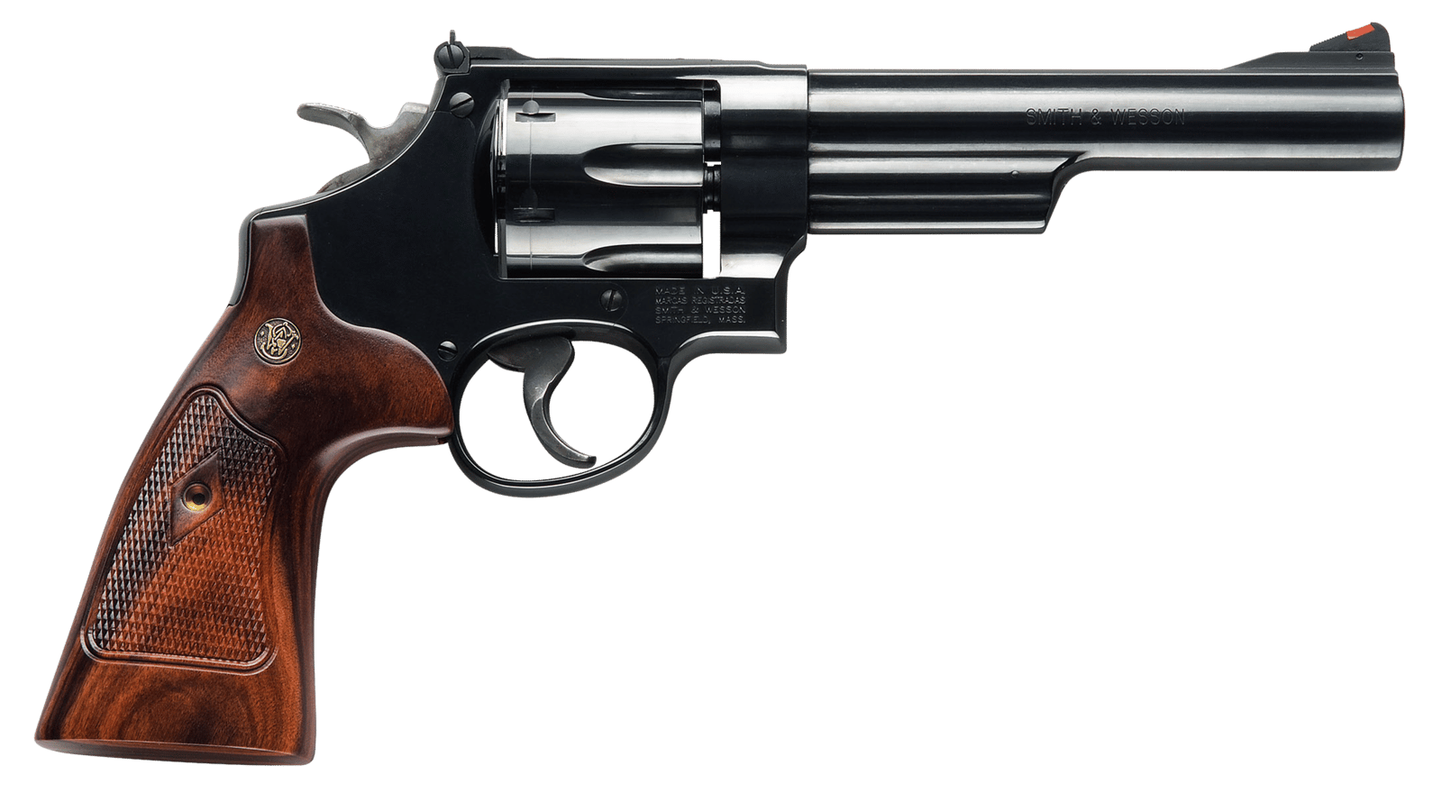 Smith & Wesson 150481 Model 57 Classic 41 Rem Mag Blued Carbon Steel 6" Barrel, 6rd Cylinder & N-Frame, Checkered Square Butt Walnut Grip, Color Case Wide Spur Hammer