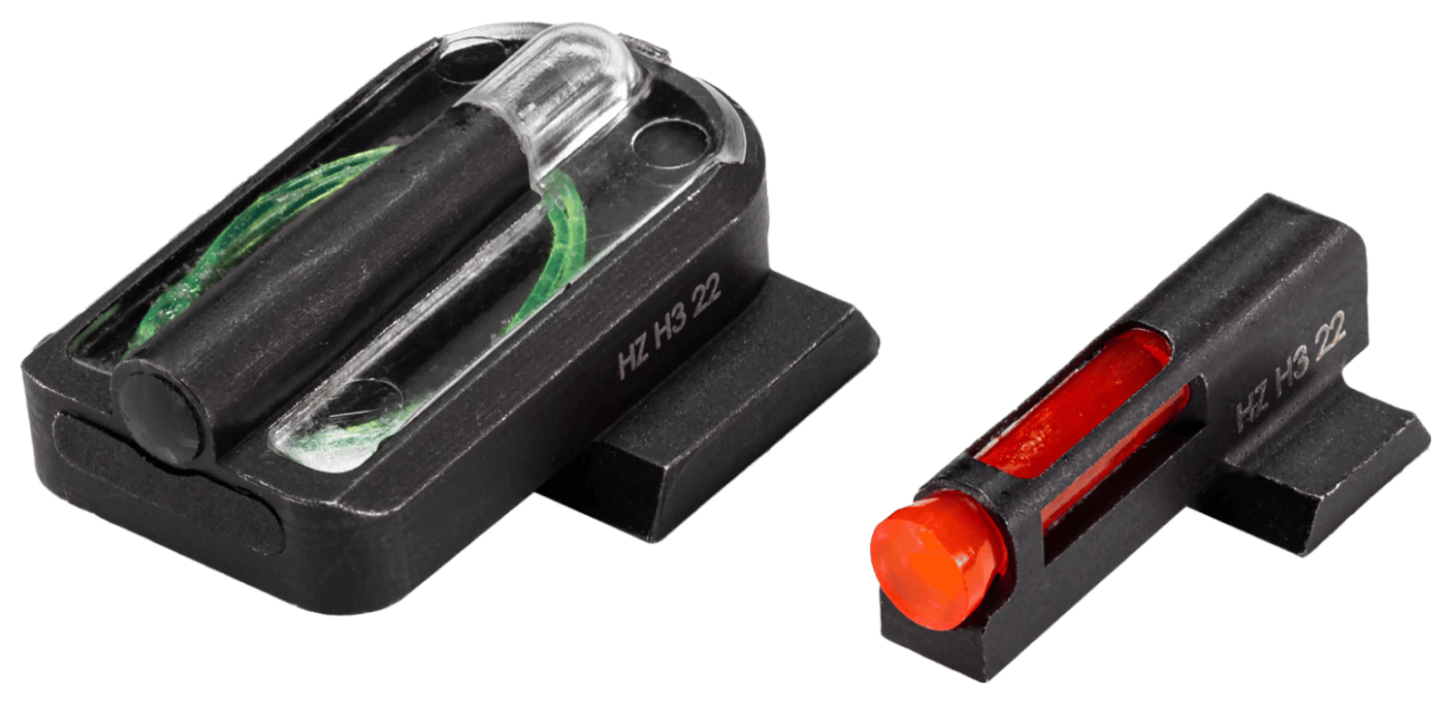 HiViz MPFD21 FastDot  H3 Sight Set for S&W M&P Red Fiber Optic Front Sight-Green Tritium Rear Sight