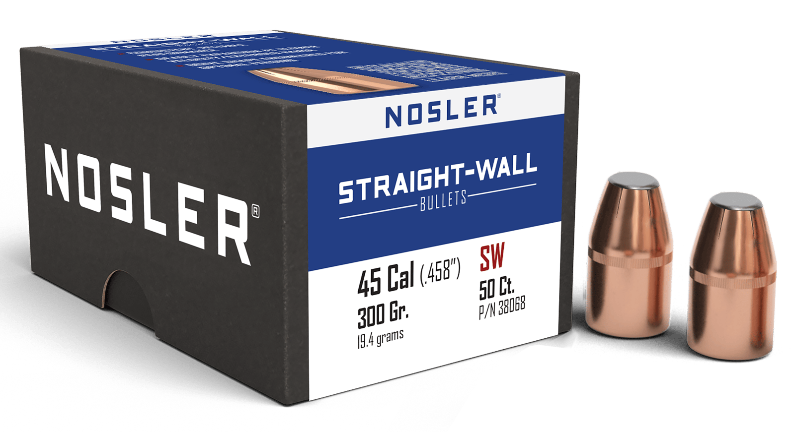 Nosler 38068 Straight Wall  458Cal 300gr Power Point 50CT