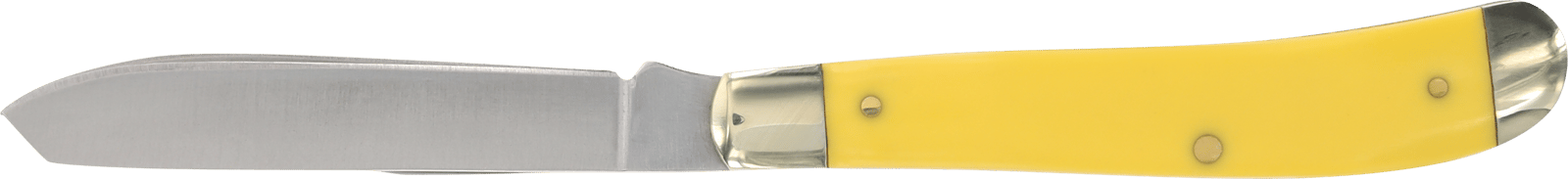 Old Timer 1180011 Gunstock Trapper 3" Plain Stainless Steel Blade Yellow