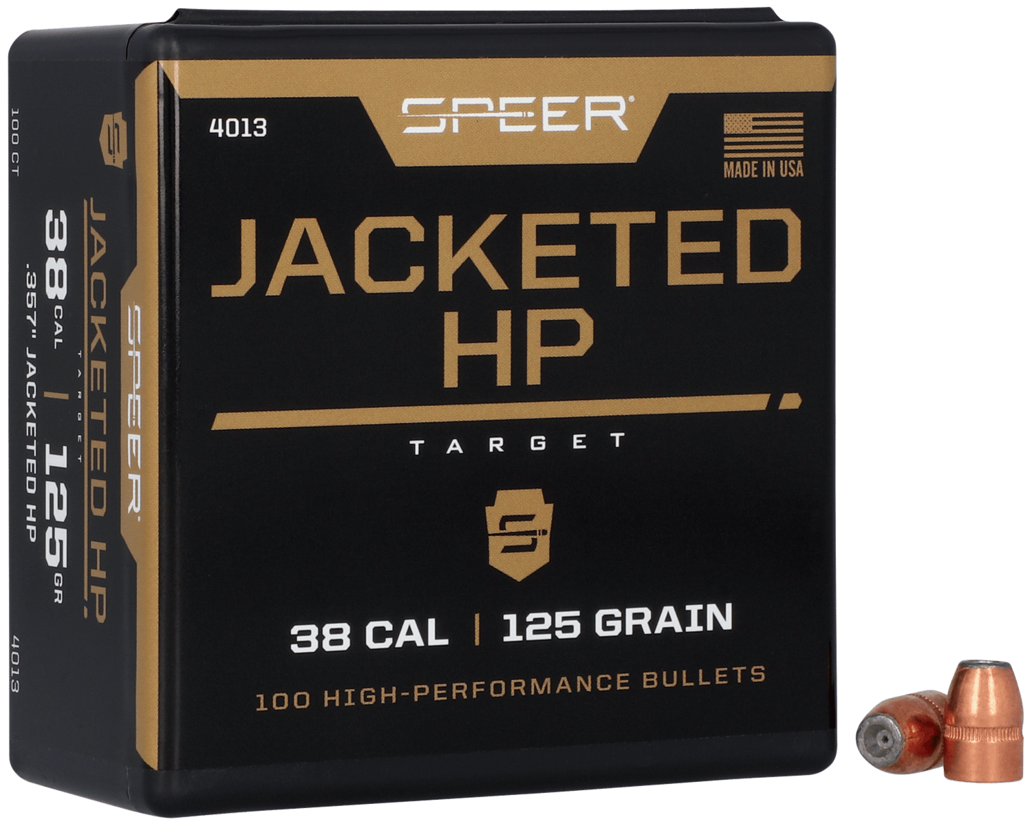 Speer 4013 Handgun  38Cal 125gr Jacketed Hollow Point 100 Per Box/5 Case