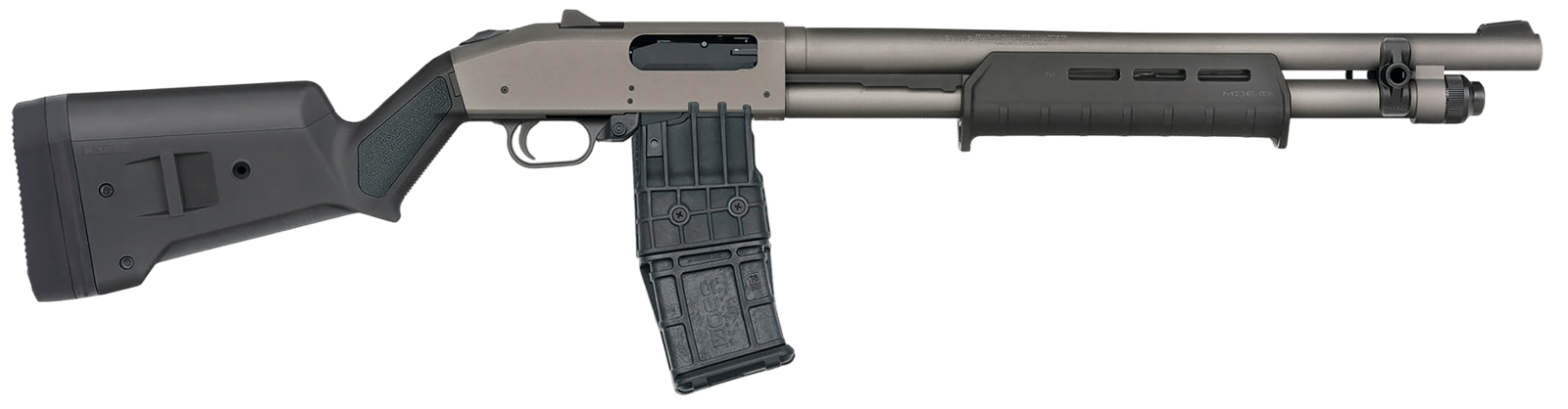 Mossberg 50221 590M  12 Gauge 10+1 18.50" Tungsten Gray Cerakote Barrel & Steel Drilled & Tapped Receiver, Magpul SGA Black Synthetic Stock
