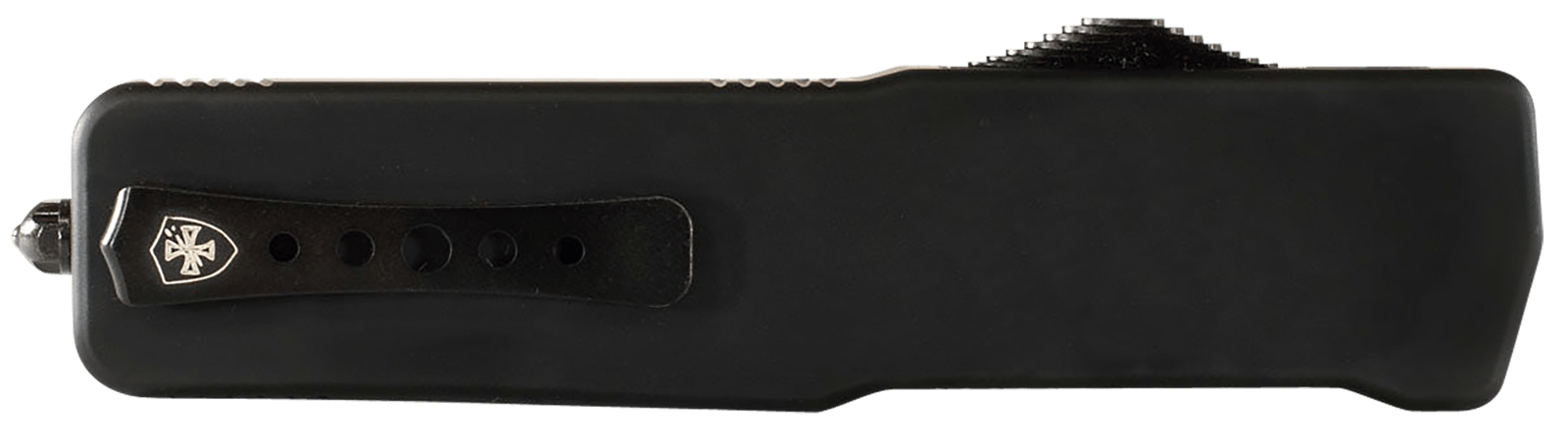 Templar Knife LZBR121 Premium Weighted  Large 3.55" OTF Dagger Plain Black Oxide Stonewashed D2 Steel Blade, 5.25" Black Aluminum/Rubber Handle