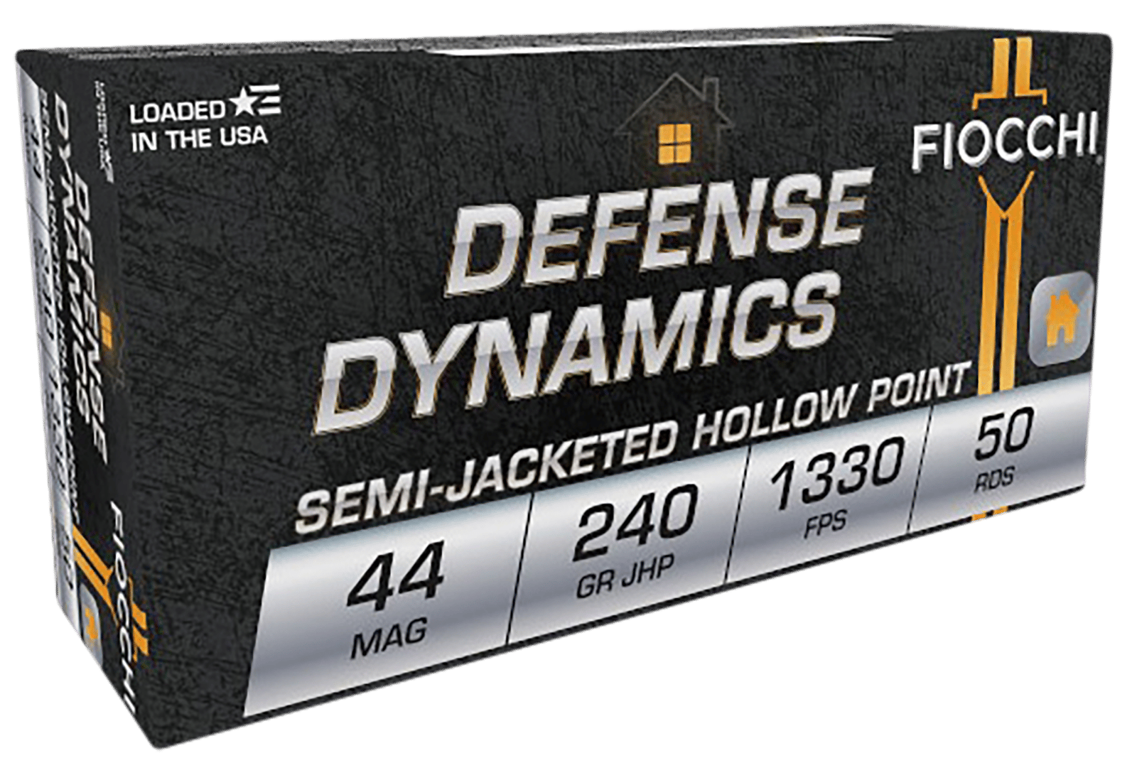 Fiocchi 44D500 Defense Dynamics  44RemMag 240gr Jacketed Hollow Point 50 Per Box/10 Case