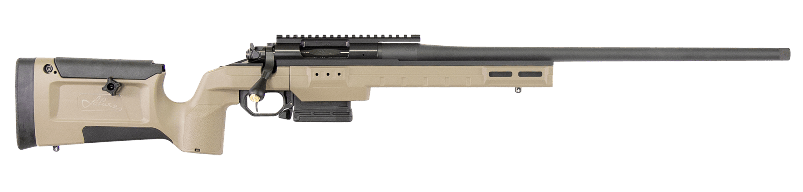 Larue Tactical LTKRGSIETE65CM23FDE 6.5 Creedmoor 23" Threaded Barrel, Picatinny Rail Receiver, Larue KRG Bravo Gray Polymer Chassis