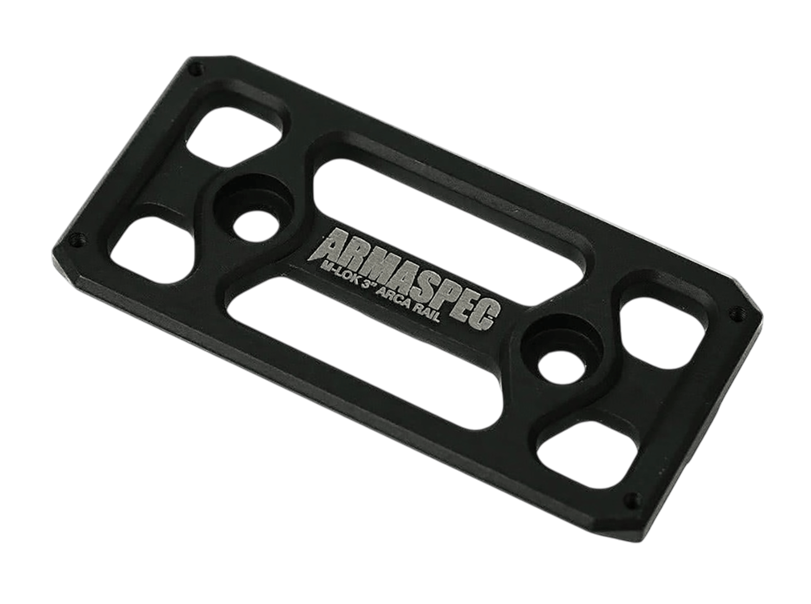 Armaspec ARM621-3 ARCA Rail 3 Slot M-LOK  Black Aluminum Compatible w/ AR-15/10 MLOK Rails