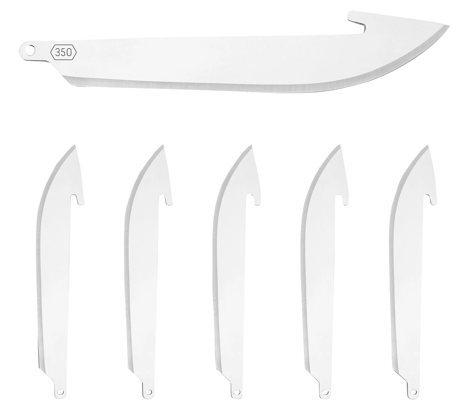 Outdoor Edge RR6 Replacement Blades RazorLite Drop Point 3.50" 420J2 Stainless Steel Blade Silver 6 Blades