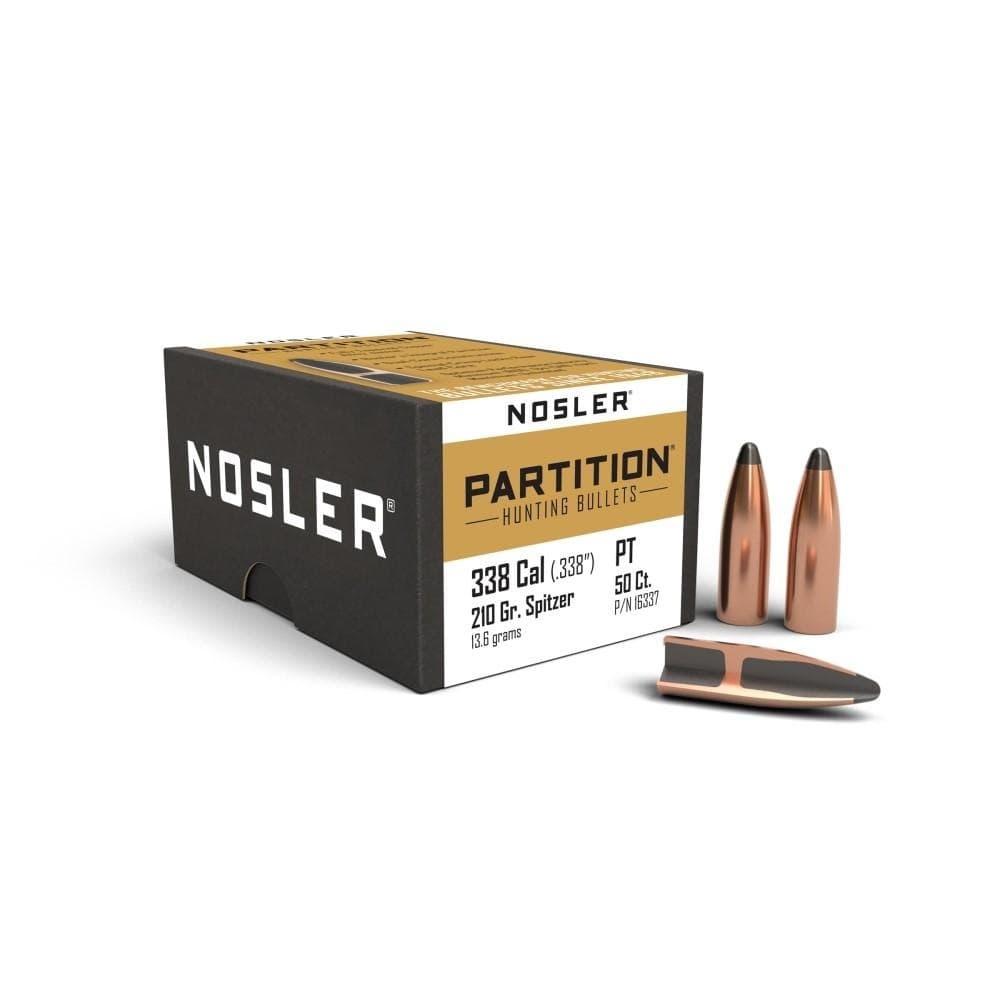 Nosler Partition Rifle Bullets .338 cal .338" 210 gr SPT 50/ct
