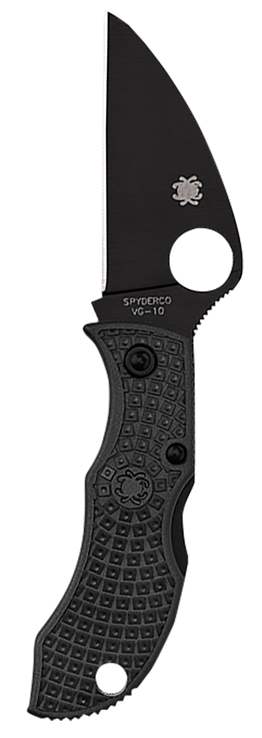 Spyderco MBKWPBK Manbug  1.91" Folding Wharncliffe Plain Non-Reflective Black TiCN VG-10 SS Blade/Black Textured FRN Handle