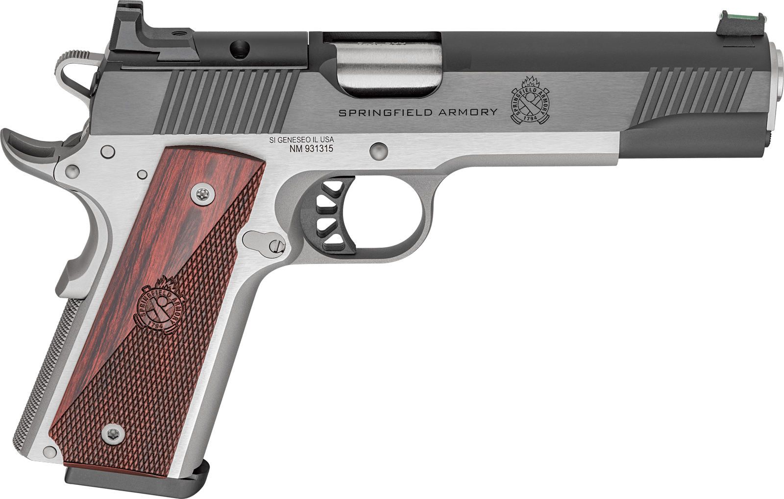 Springfield Armory PX9119LAOS 1911 Ronin 9mm 9+1 5" Stainless Steel Barrel Optic Ready Blued Slide Crossed Cannons Checkered Grip