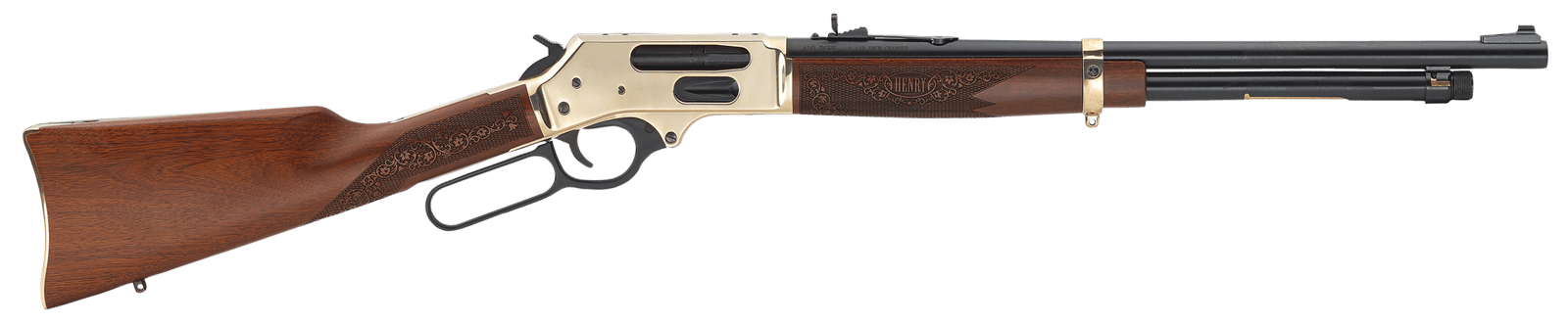 Henry H024410 Side Gate  Full Size Frame 410 Gauge 5+1, 2.5" Chamber 19.80" Blued Steel Barrel, Polished Brass Steel Receiver, American Walnut Wood Stock