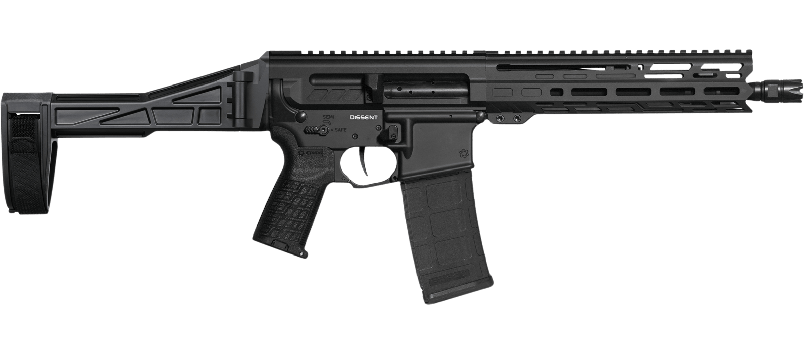 CMMG 30AC50F-AB Dissent MK4 300 Blackout 30+1 10.50" Black Nitride Threaded Barrel, 5.50" M-LOK Handguard, Black Armor Cerakote Aluminum Picatinny Rail Receiver, Black CMMG Zeroed Grip