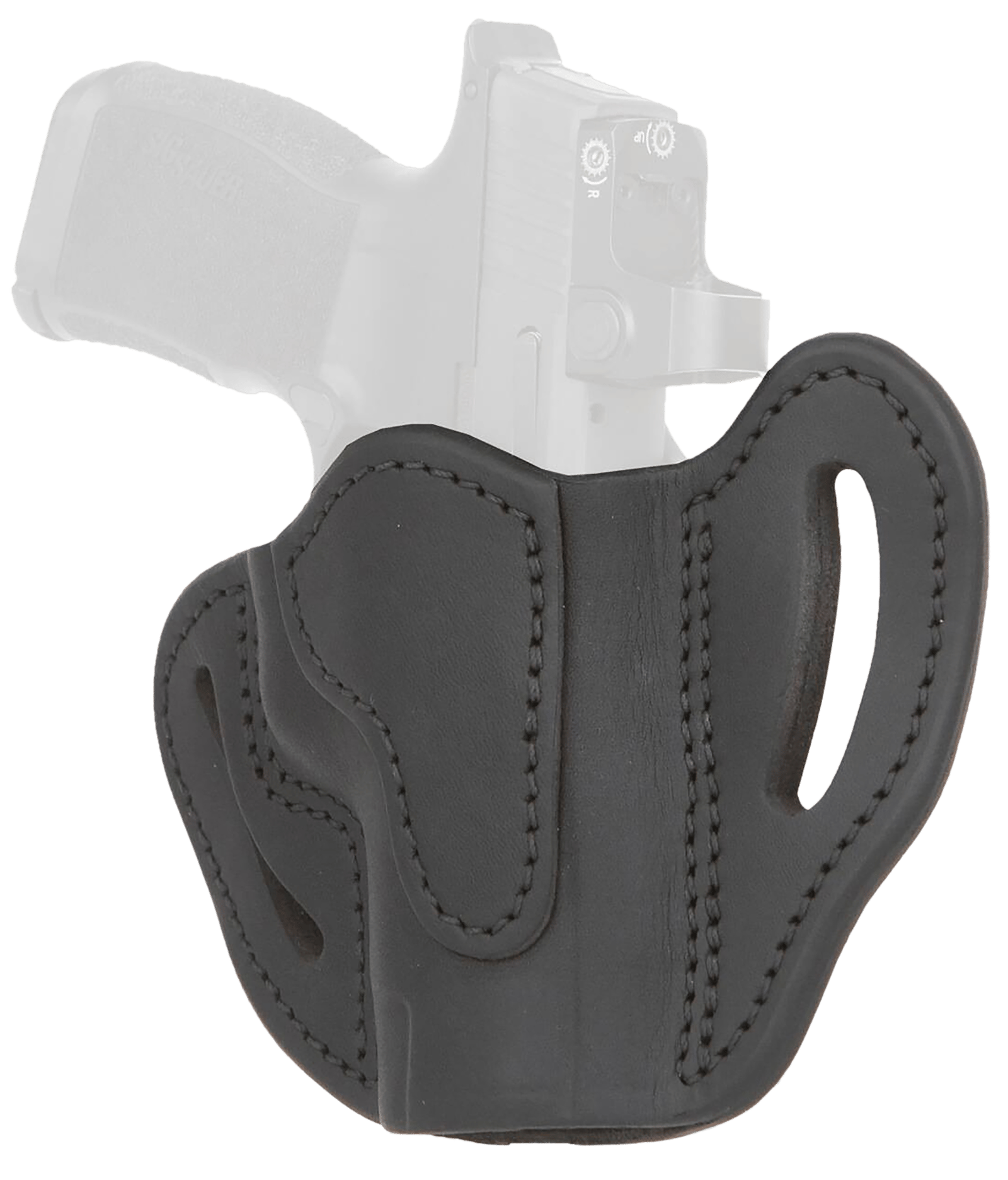 1791 Gunleather ORBHCMAXSBLR BHC MAX Optic Ready OWB Compact Stealth Black Leather Belt Slide Compatible w/Sig P365 XL/Glock 48 Right Hand
