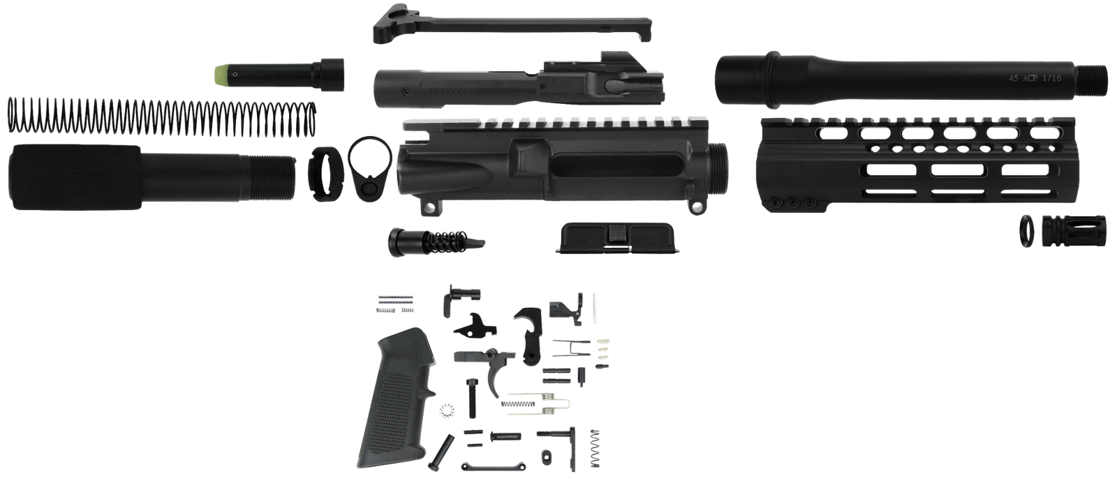 TacFire SSPK45ACPLPK AR Build Kit Pistol 45 ACP AR-10 Black Nitride Steel 5/8"-24 tpi *Sports South Exclusive.