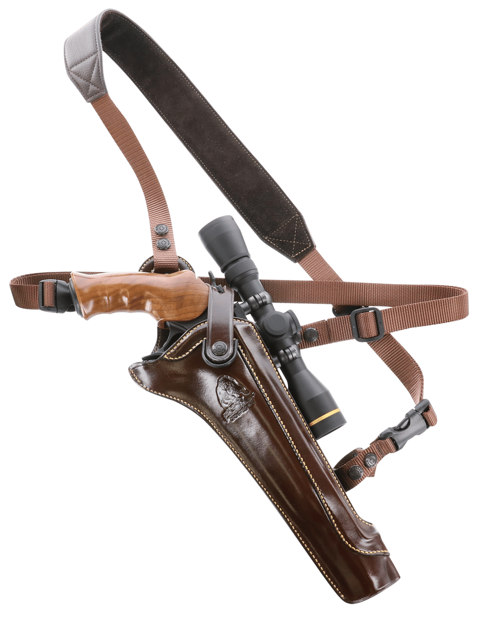 Galco KH130H Kodiak Hunter Chest Holster Havana Brown Leather Shoulder/Torso Strap Fits S&W N Frame Fits Ruger Blackhawk 7.50" Right Hand
