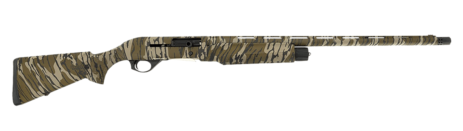 Spandau Arms 21000191 S2  12 Gauge Semi-Auto 3" 3- 2.75" Shells 24" Overall Mossy Oak Bottomland Vent Rib Barrel, Drilled & Tapped Receiver, Fixed Synthetic Stock, Benelli Choke Tube System