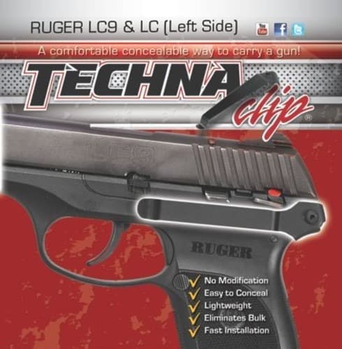 TECHNA CLIP HANDGUN RETENTION CLIP RUGER LC9/LC380 LEFT!