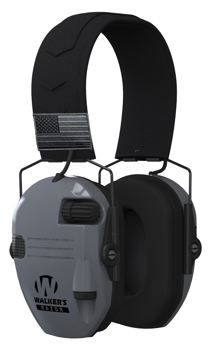 Walker's GWPRSEMPATGY Razor Patriot 23 dB Over the Head Sports South Exclusive Black/Gray Polymer