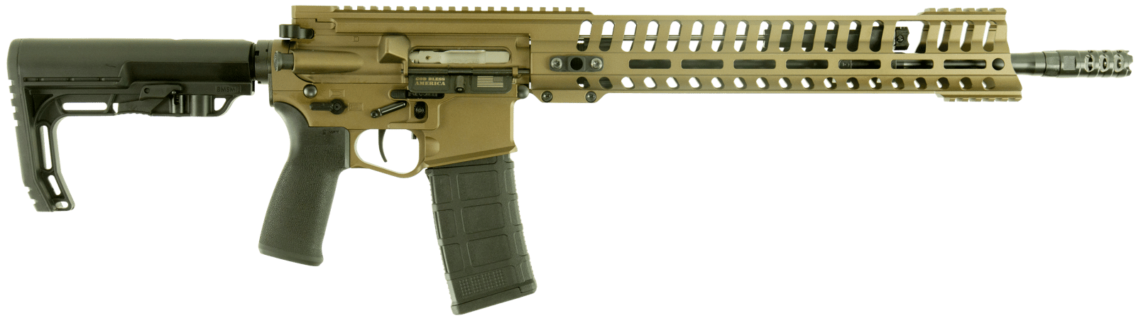 Patriot Ordnance Factory 01145 P415 Edge 223 Rem,5.56x45mm NATO 16.50" 30+1 Burnt Bronze Rec Black 6 Position MFT Stock/Grip
