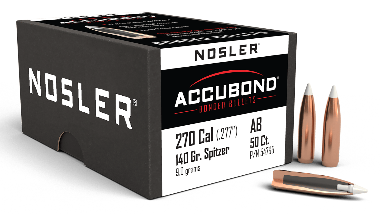 Nosler 54765 AccuBond  270Win 140gr Spitzer Point 50/Box