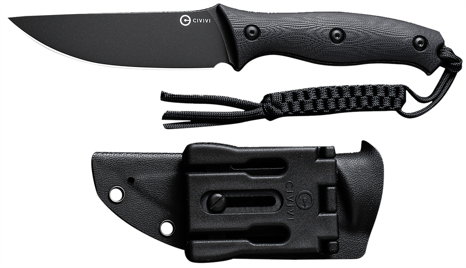 Civivi Knives C23041-1 Stormridge  3.92" Fixed Straight Back Plain Black Stonewashed Nitro-V Steel Blade, Black Textured G10 Handle