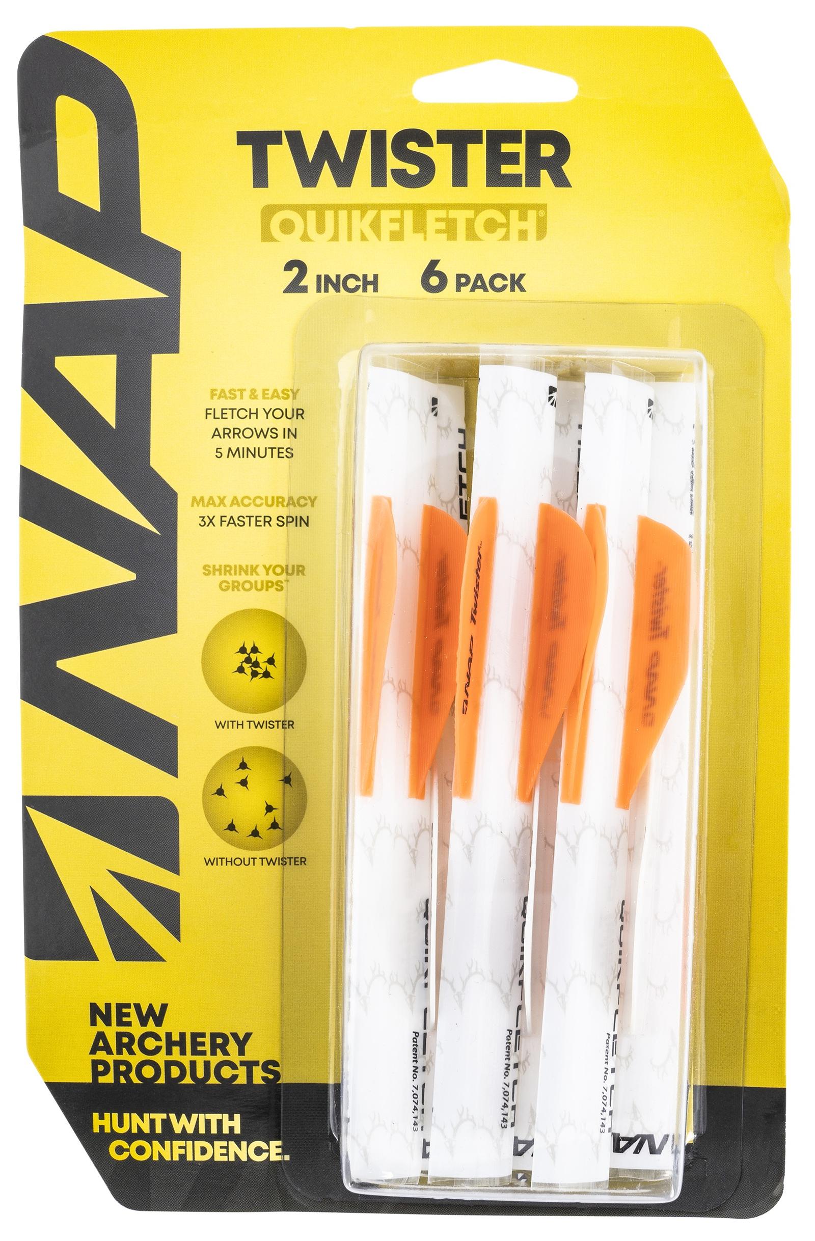 NAP NAP60637 Quickfletch Twister White Orange/ 6 Pack