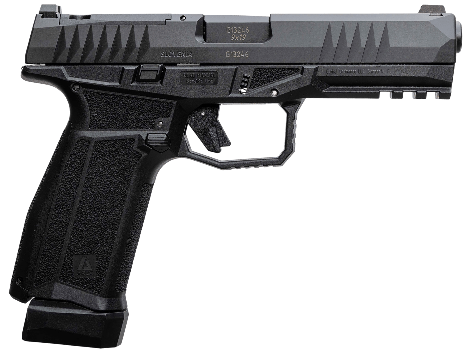 AREX 815537023893 Delta L Gen2 9mm Luger 17+1 4.50" Black Barrel, Black Nitride Optic Cut/Serrated Slide, Black Frame, Ambidextrous